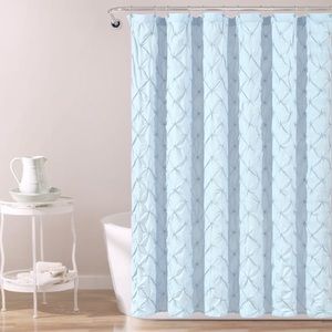 Home Boutique Light Blue Pintuck Shower Curtain, 72” x 72” NWT